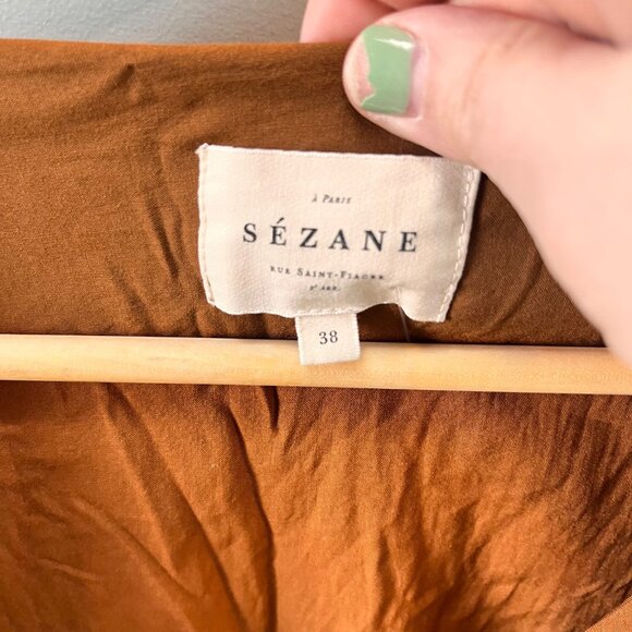 Sézane Womens Abele Midi Dress Long Sleeve 70's Floral Print V-Neck- Sz. US 6‎ - Picture 3 of 7